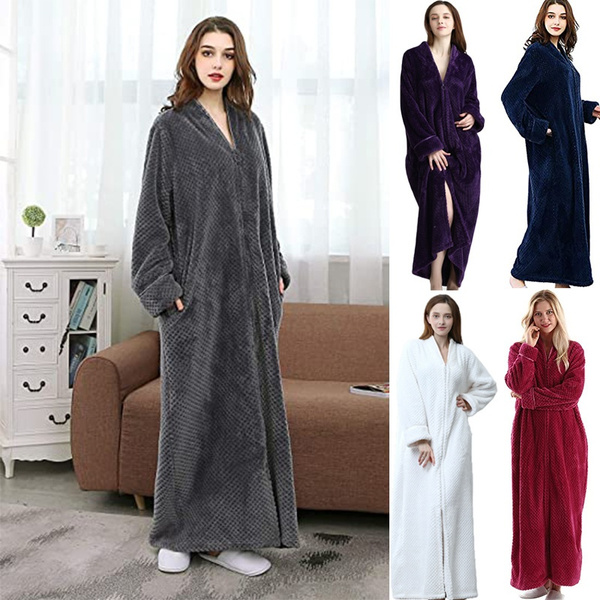 Zip Up dressing Gown plus size